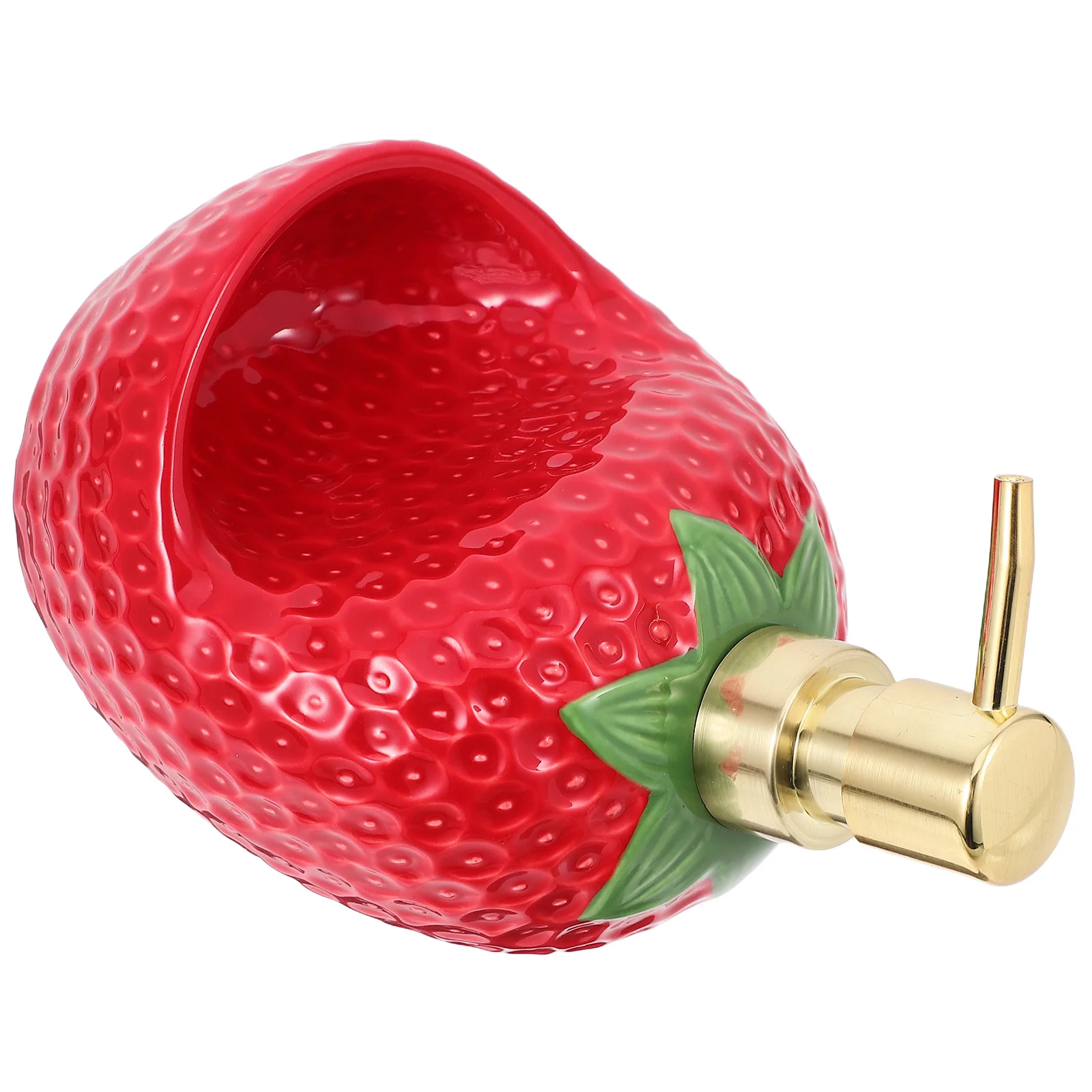 

Ceramic Strawberry Soap Dispenser Refillable Lotion Bottle for Kitchen Dishes Pans Cleaning Fun Design Ceramic Soap Pump