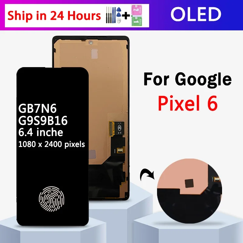 6.4“ Super AMOLED For Google Pixel 6 Pixel6 GB7N6 G9S9B16 LCD Display With Frame Touch Screen Digitizer Assembly Replacement