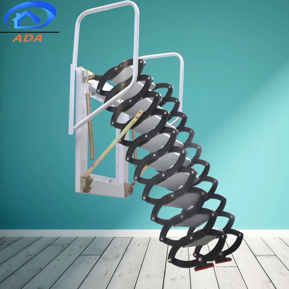 High Strength Outdoor Wall Mouted Roof Stretch Ladder With Handrails