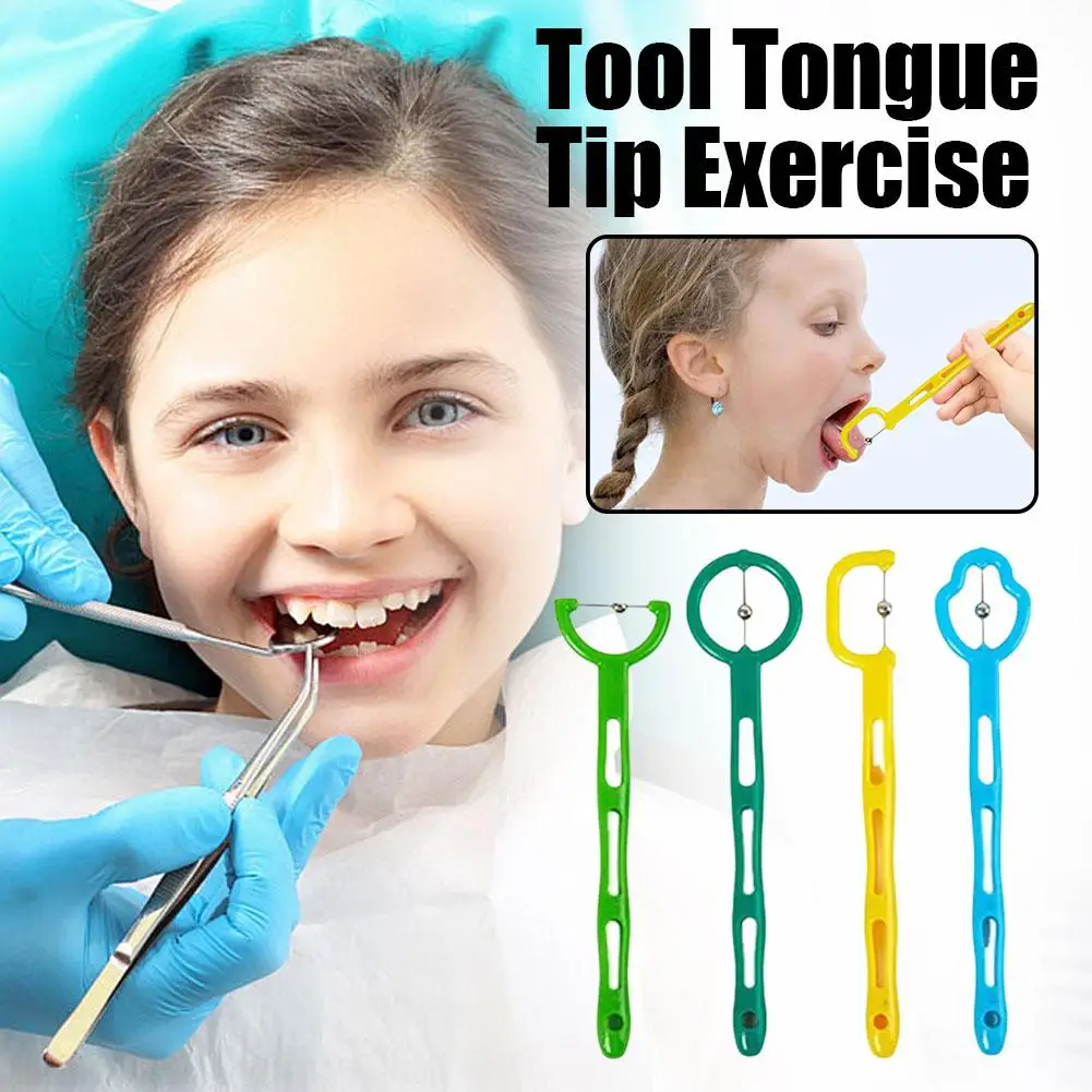 3/4pcs Kids Tongue Tip Lateralization Elevation Tool Tip Oral Speech Training Talk Autism Muscle Tongue Exercise Tool Thera L9i2