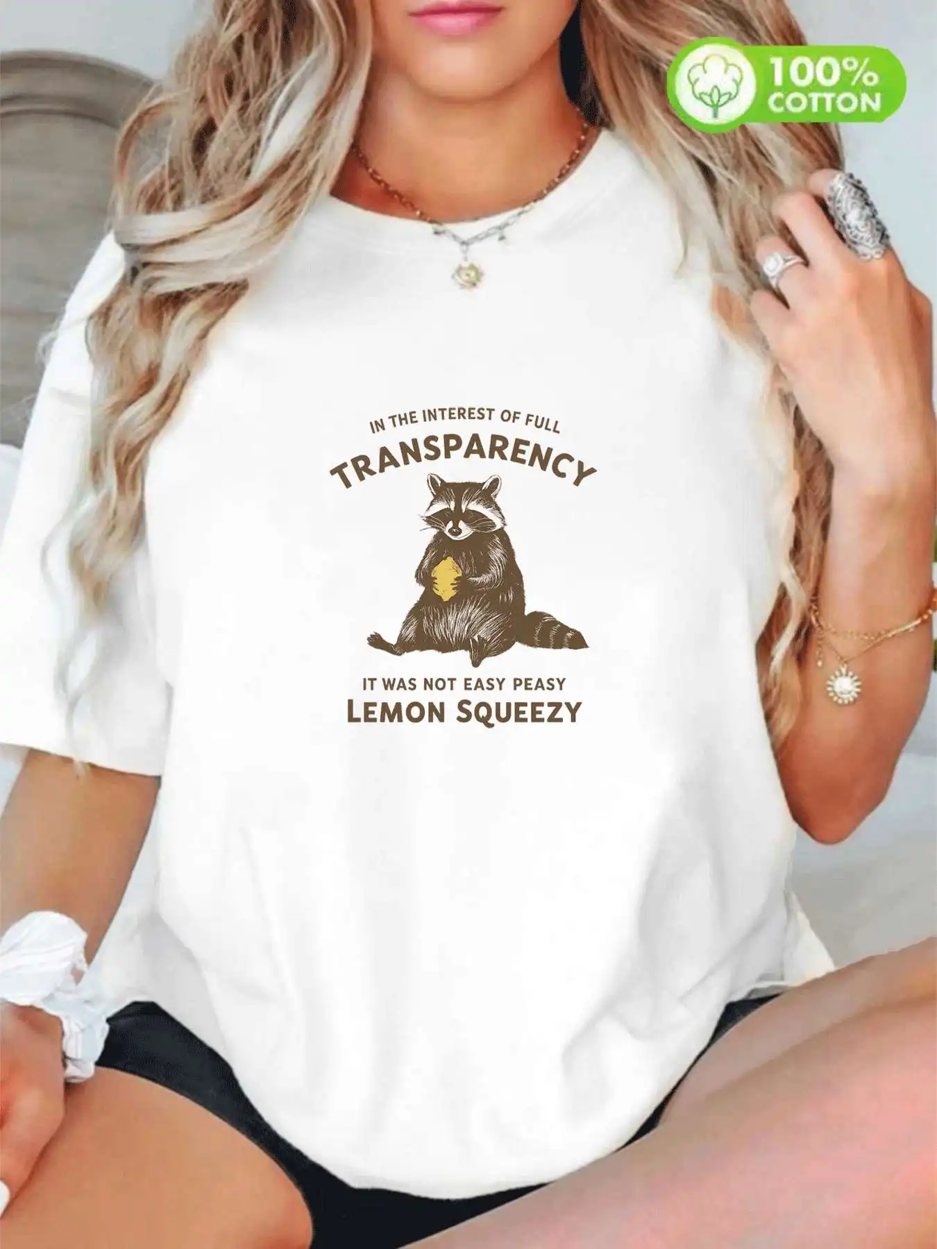 

【WY4402162】Cartoon pattern Round neck women's cotton T-shirt short sleeve fashion printing half sleeve shirt cotton T-shirt