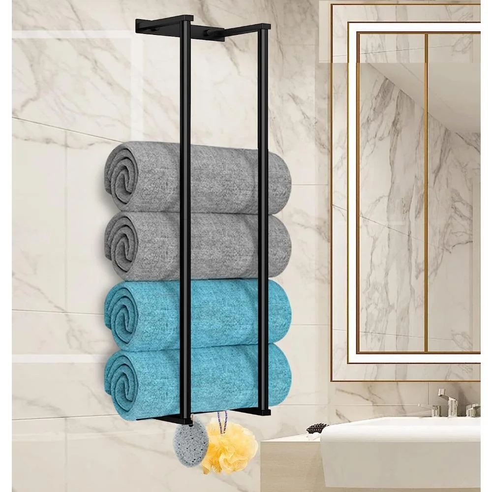 Toallero baño pared acero inoxidable para toallas enrolladas - imagen 4