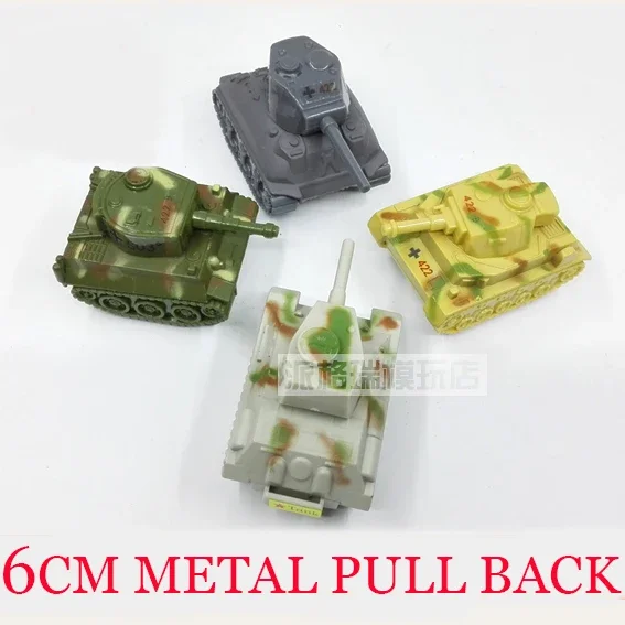 

6cm Car Mini Metal Q Edition T34 Tiger Sherman Tank Alloy Back Force Toy Tank