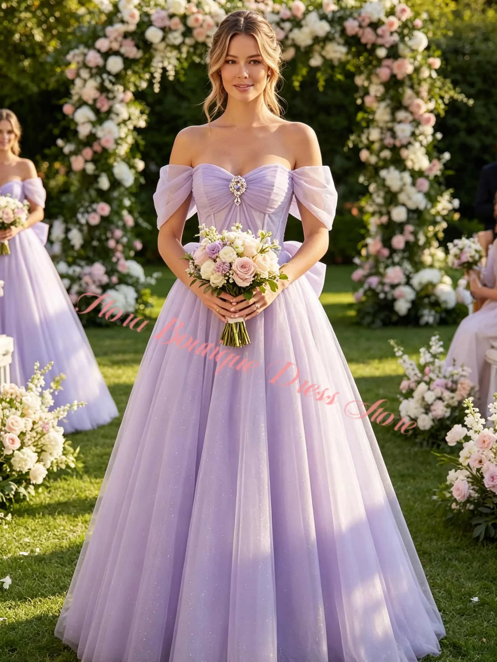 Sleeveless Purple Dress 15 years Flower Girl Dress for Homecoming Prom Dress Formal Receptions Dance Performances Customized