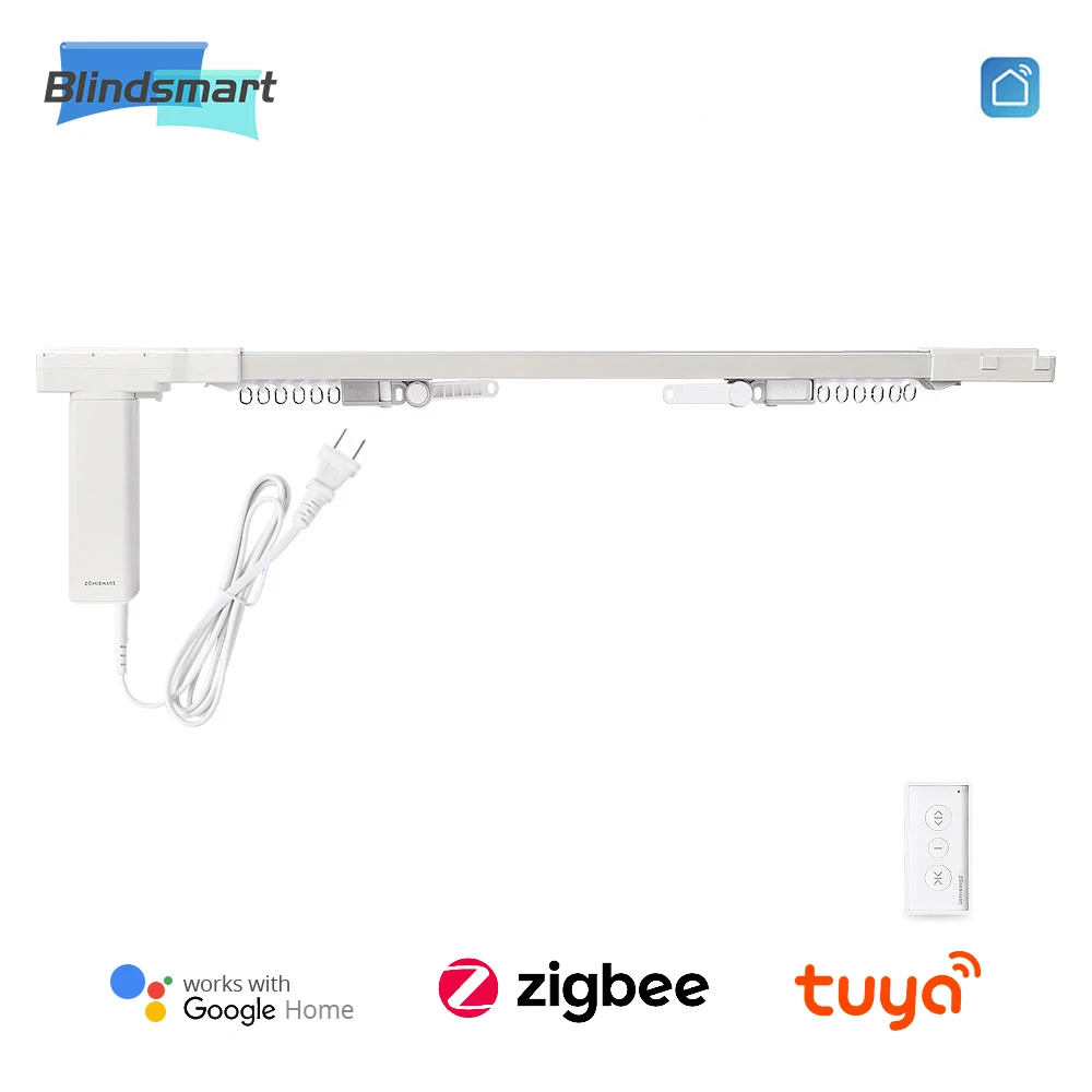 

Blindsmart Tuya Zigbee Motorized Splicing Curtain Track Electric Motor Alexa Google Home Voice Control Smart life App Control