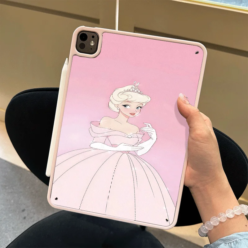 

Disney Cinderella Princess Child Tablet Case with Pen Slot For iPad Pro 11/12.9/13in 2018-2025 Air/Pro 11/13in 2024-2026 M3 M4