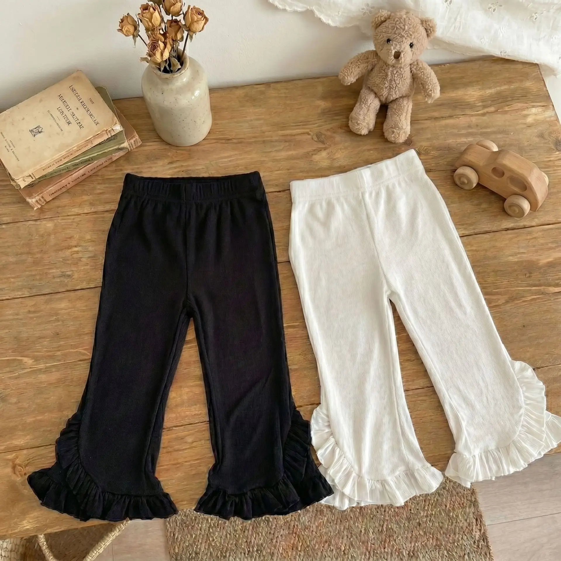 

2026 Summer New Girls Lace Trousers Children Casual Pants Baby Girl Thin Cotton Leggings Fashion Kids Clothes