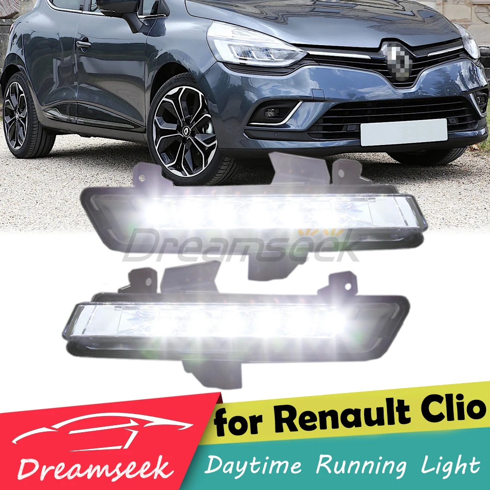 

Pair LED Daytime Running Light for Renault Clio 2016 2017 2018 DRL Day Light Driving Car White Headlight Fog Lamp Front Bumper