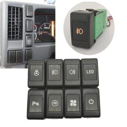 1Pc Car LED Light LED Power on Off Button Switch with Connection Wire Refitted Switch for Isuzu KV100 700P