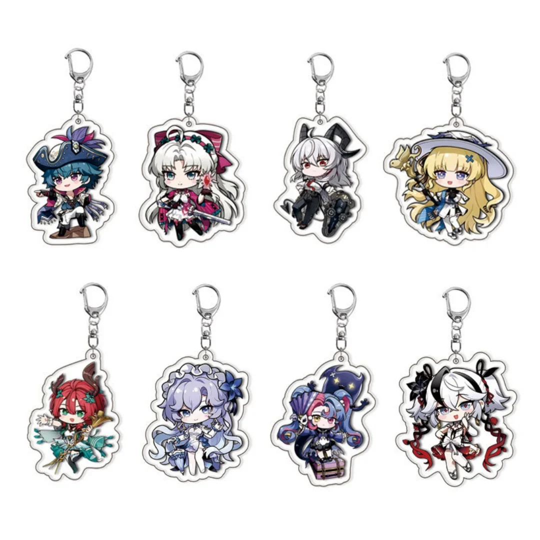 New Wuthering Waves Chibi Keychain Zani Camellya Brant Keyring Cute Cartoon Anime Game Acrylic Bag Charm Friend Gift