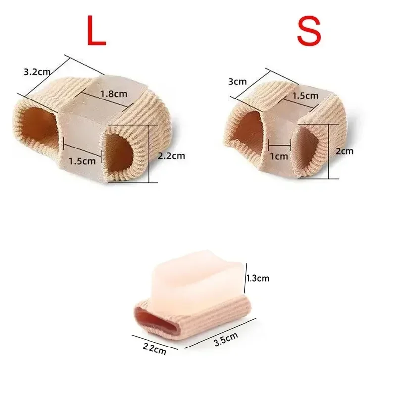 Separador de dedos de juanete de Gel con forro de tela para dedo gordo, espaciadores de dedos de silicona, Protector Corrector de dedos transpirable para dedos superpuestos