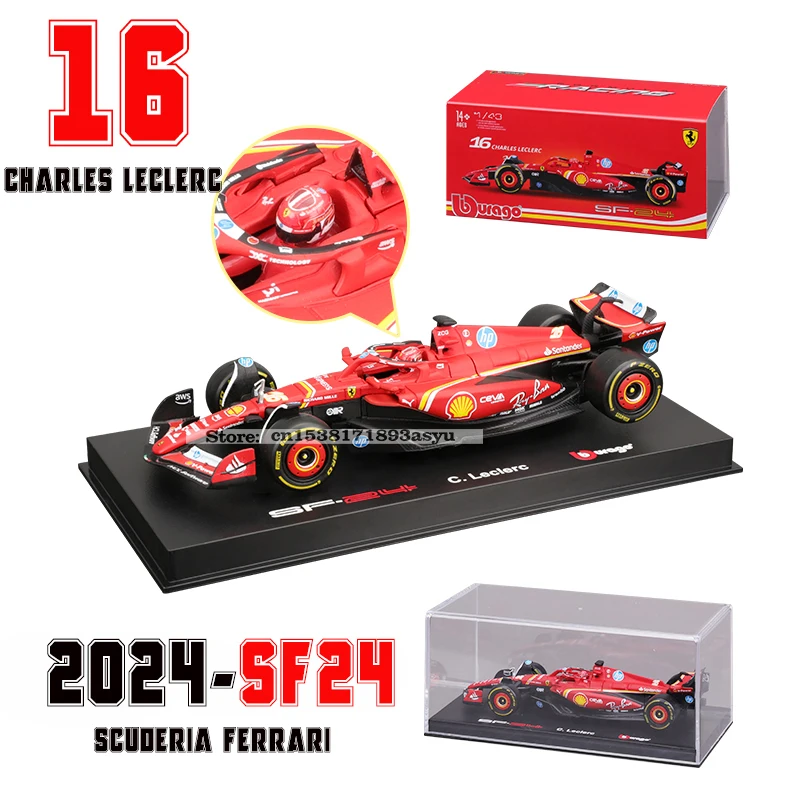 Bburago 1:43 f1 2024 Ferrari SF24 #16 lecler #55 sainz jr. legierung auto druckguss modell spielzeug sammlung erste reihenfolge