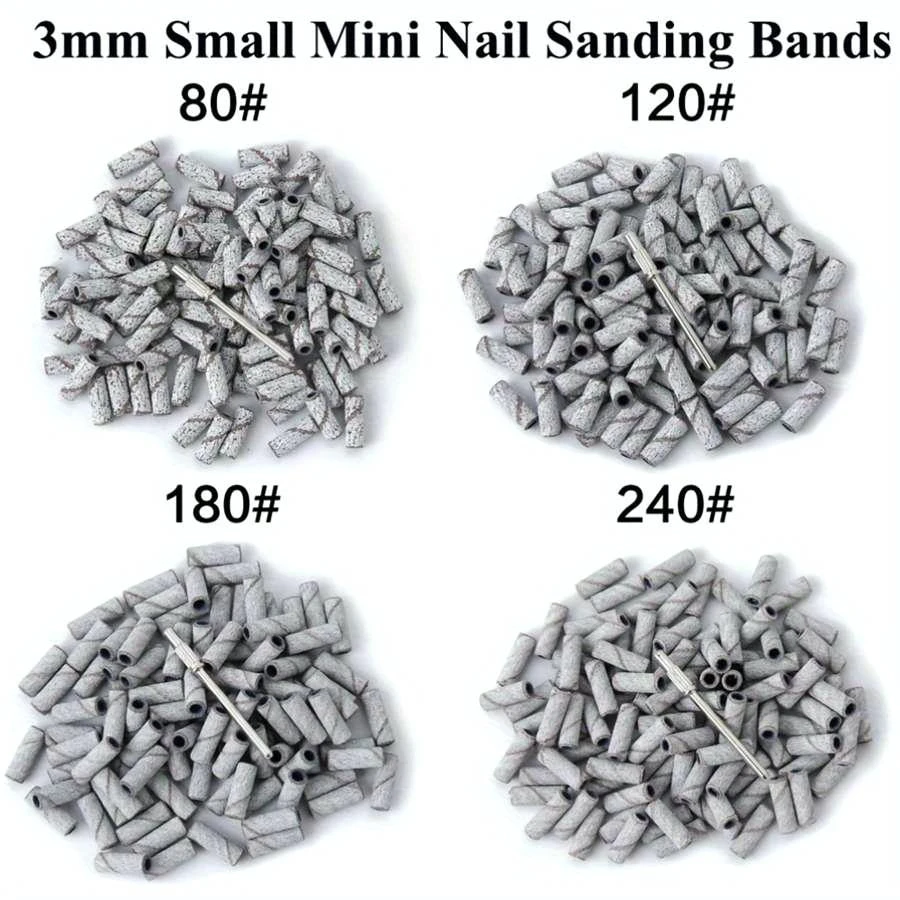 101 51Pcs Box 3mm Mini Grinding Sand Ring Bands With Mandrel For Electric Nail Drill Nail Grinding Head Manicure Dead Skin Tools - view 6