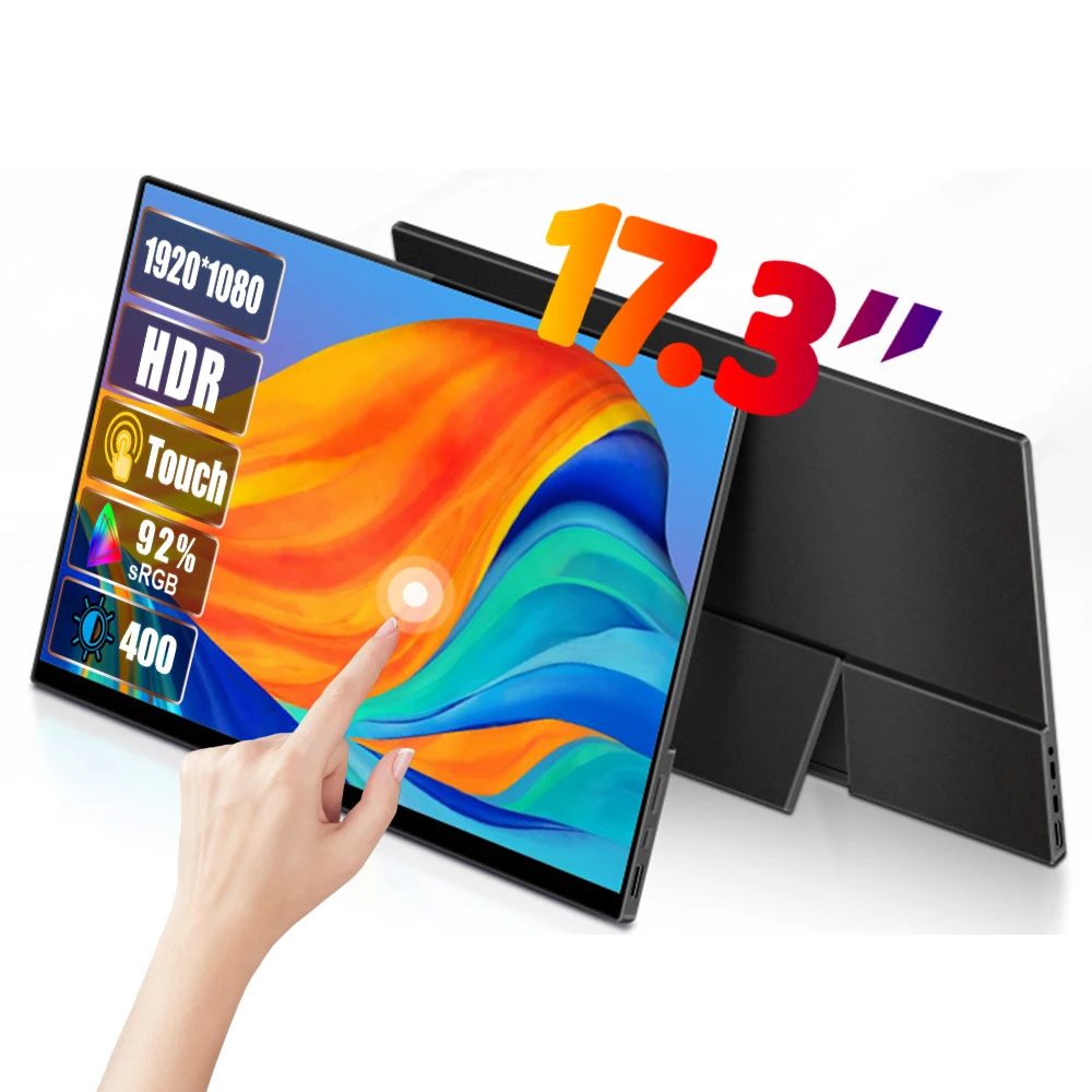 

13.3/15.6/17.3 Inch Touchscreen Portable Monitor Glass Bonding Touch Screen 92%NTSC IPS FHD+ Display For PC Mac Xbox PS5 Switch