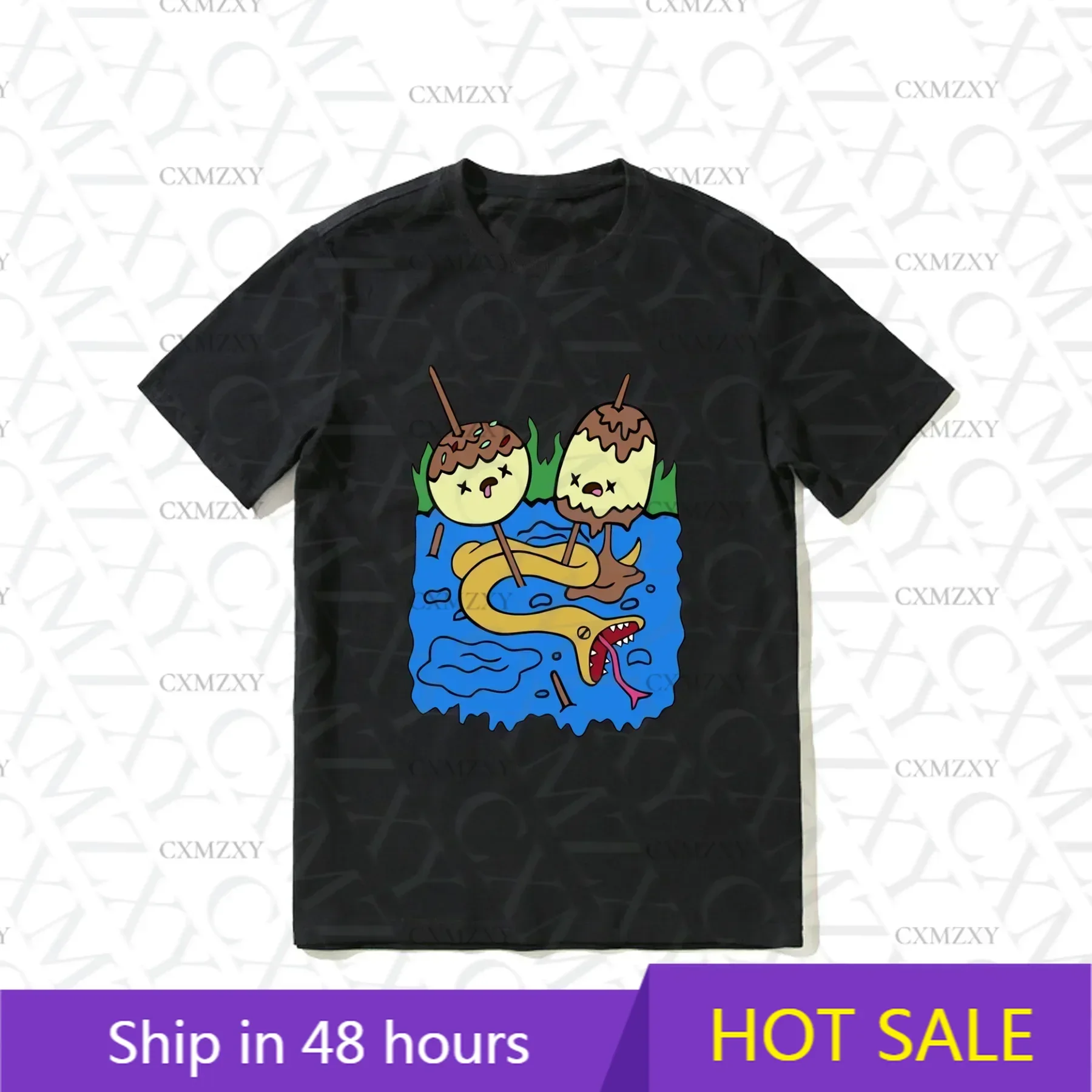 

2025 Hot Sale Summer 100% Cotton Princess Bubblegum Rock Finn and Jake Adventure Time Black T Shirt Men Streetwear T-shirt