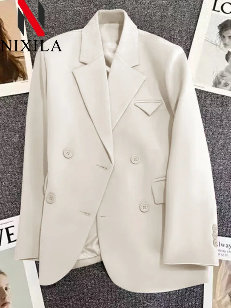 New Spring Autumn Blazer Woman 2024 Chic Elegant Woman Jacket Outerwears Blazers Office Lady Loose Coats Youthful Woman Clothes