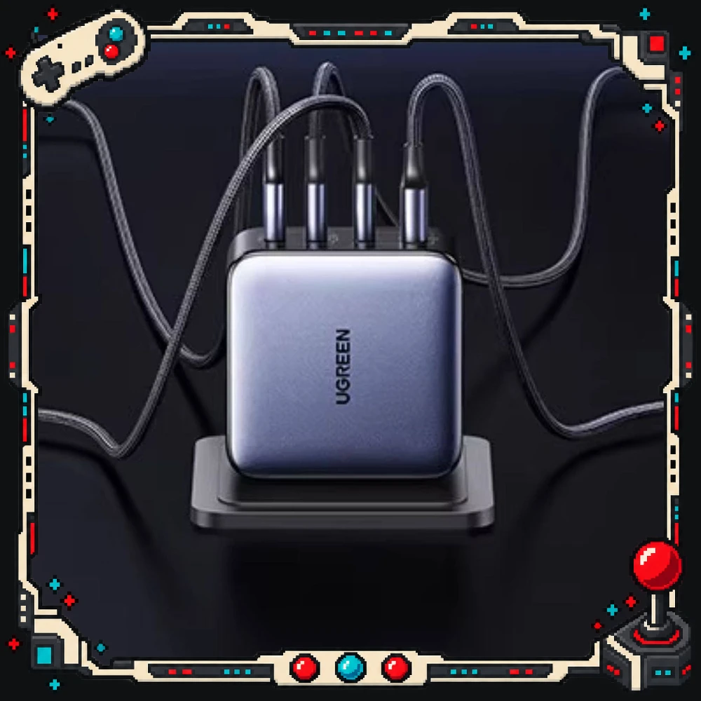 chargeur-ugreen-x569-gan-140w-4-ports-3-usb-c-1-usb-a-pd-31-avec-prise-pliable-entree-100-240v-pour-ordinateurs-portables-tablettes-et-telephones-usb-c