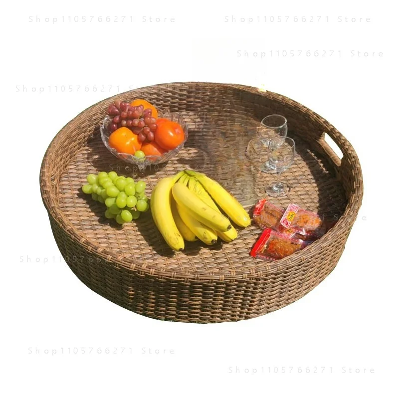 Round rattan heart-shaped basket Water floating tray B & B Hotel Villa Swimming pool Dining plate