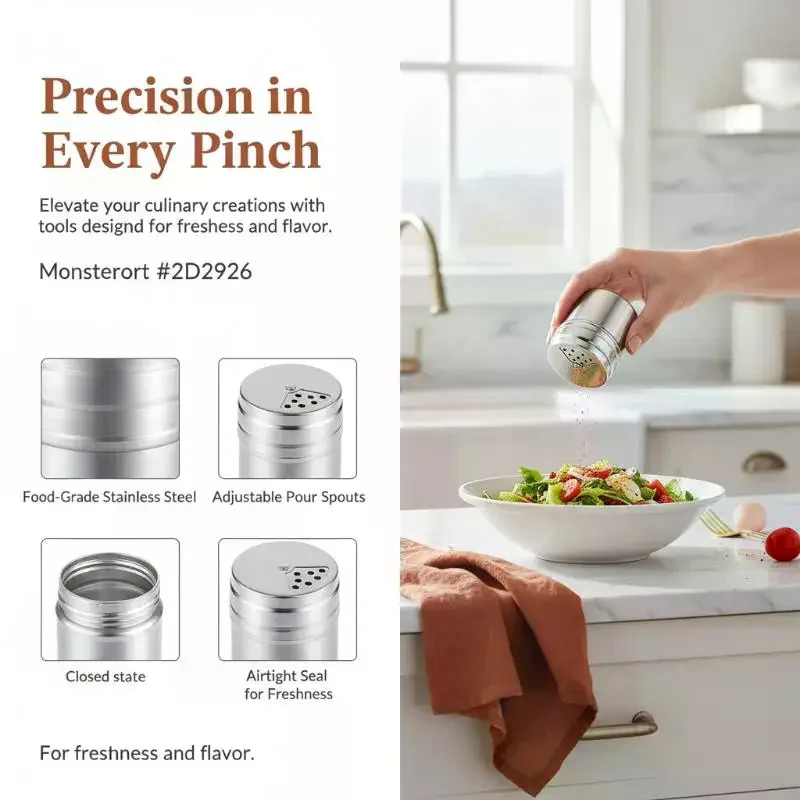 Stainless Steel Spice Shaker Jars With Adjustable Holes And Rust Resistant Design Perfect For Home Kitchen Cooking Outdoor BBQ