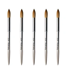 100% Kolinsky Acrylic Nail Brush Round Silver Handle Professional Manicuring Salon Quality for Polish Powder Size 14#-20#
