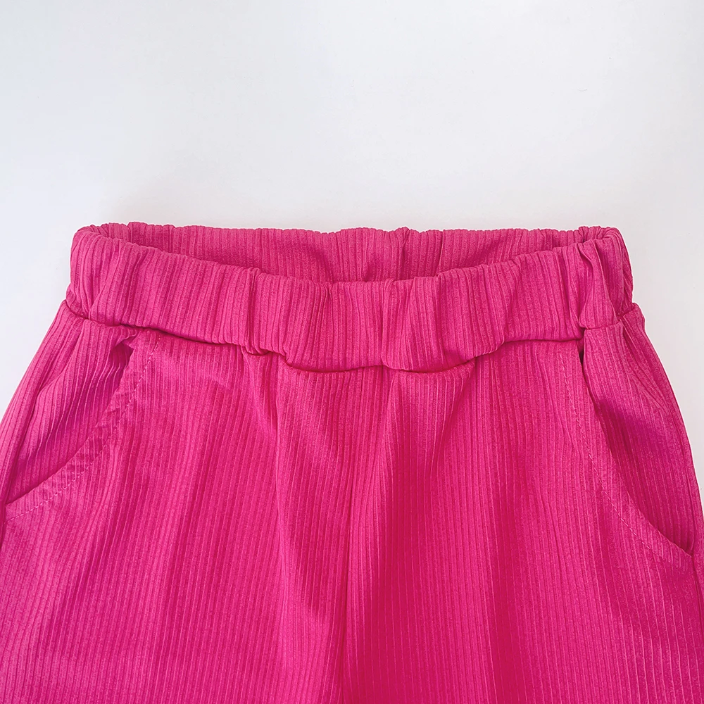 الصيف أزياء حلوة الزي 3-7 سنوات الفتيات تي شيرت مخطط أعلى بلون فضفاض السراويل 2 قطعة مجموعة الاطفال ملابس لطيف غير رسمية #6