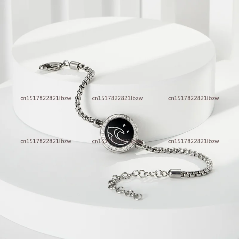 Mountain Allies Oath Full Zirconium Vibration Sensor Bracelet Intelligent Interactive Remote Love Couple Bracelet Gifts