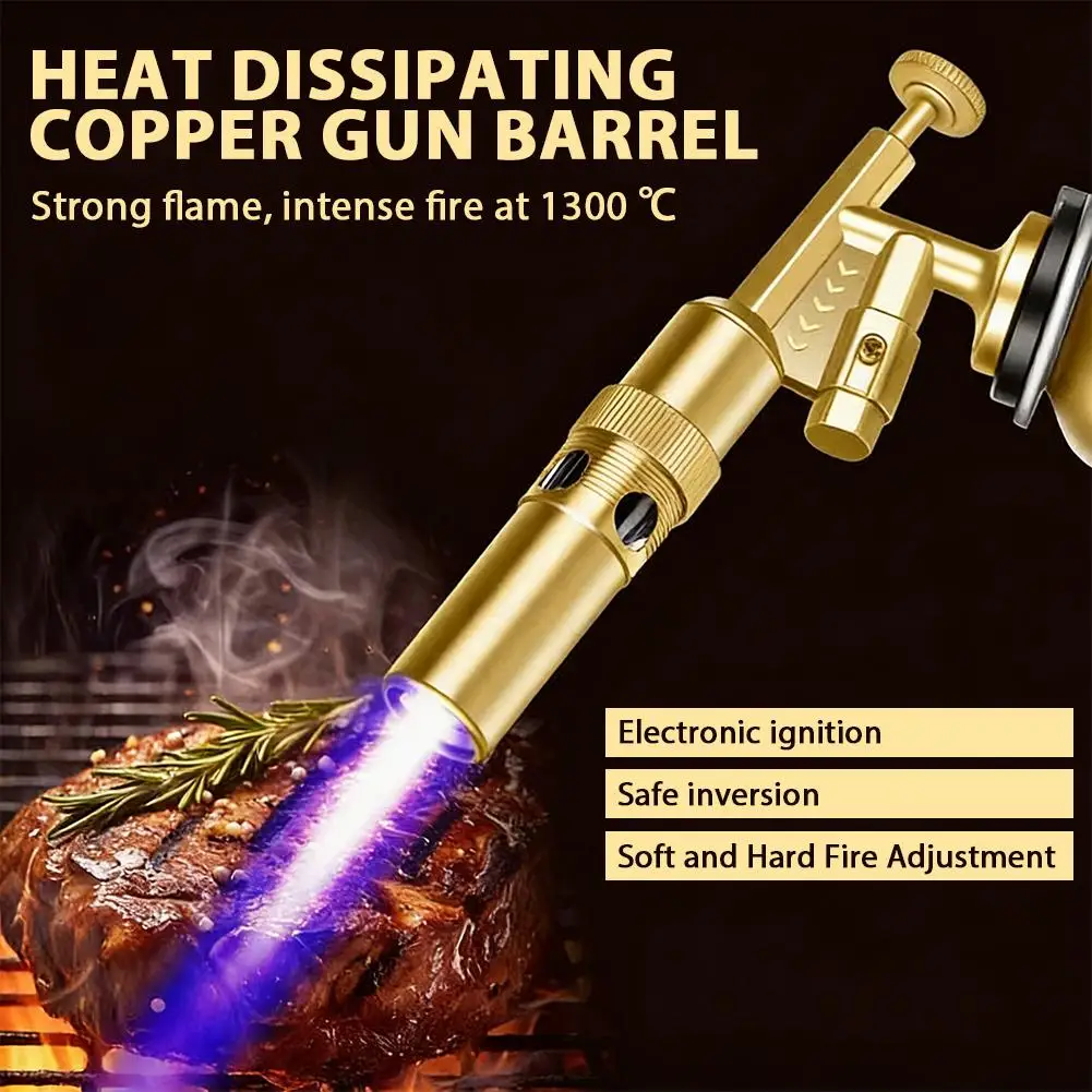 High Temperature Brass Copper Welding Spray Gun For Portable Home Barbecue Burning Pig Hair Improvement Tool