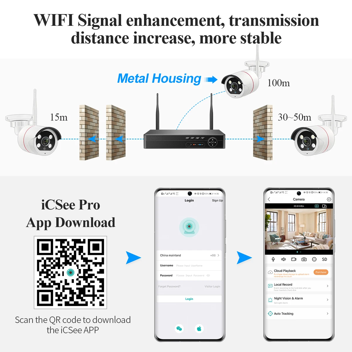 Techage AI 와이파이 NVR, 5MP, 8CH