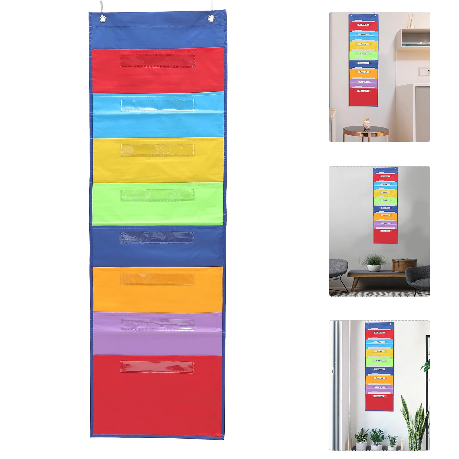

Wall Hanging Pocket Bag Office Organizer Cable Clamp Pockets Organiser Storage with