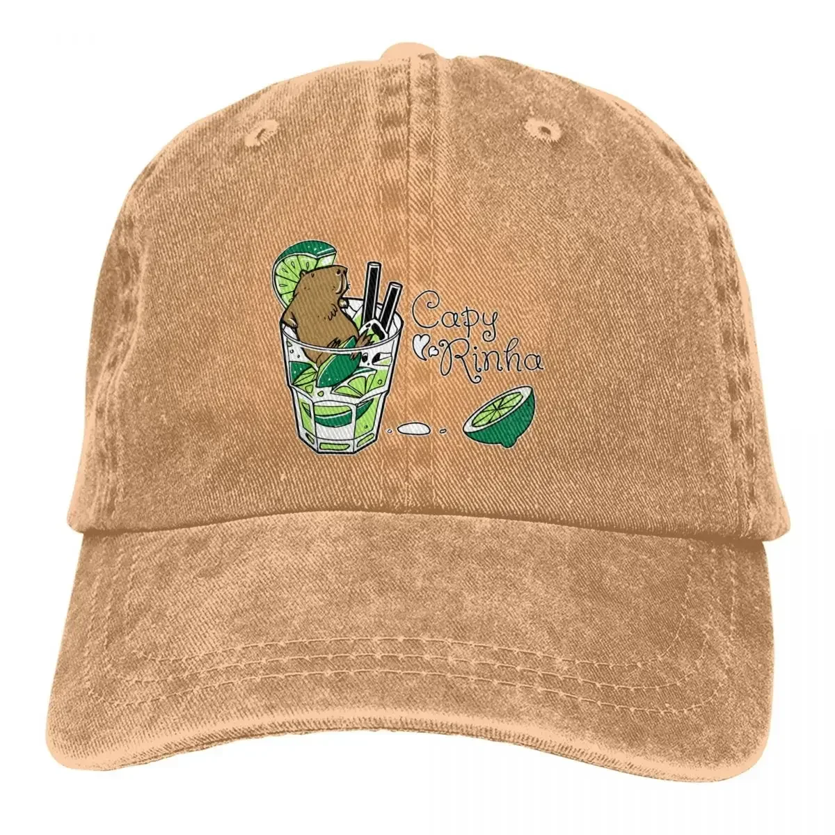 Cabybara + Caipirinha = Capyrinha Baseball Caps Peaked Cap Capybara Sun Shade Hats for Men Women Streetwear for Sun Protection