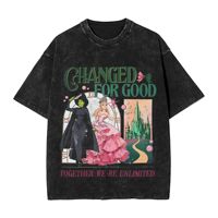 Men's Wicked Magic Movie Washed  T-Shirts  Top Tees Summer Awesome Short Sleeve T Shirt Crew Neck Popular  Tshirt Dropshipping