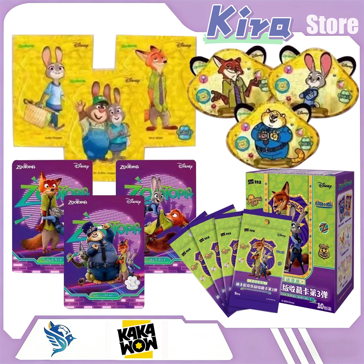 KAKAWOW Disney Zootopia Sammelkarten Teil 3 Happy Edition Anime-Peripherie Designer-Spielzeug Überraschungsgeschenk Ganze Box Mädchen-Lieblingsartikel