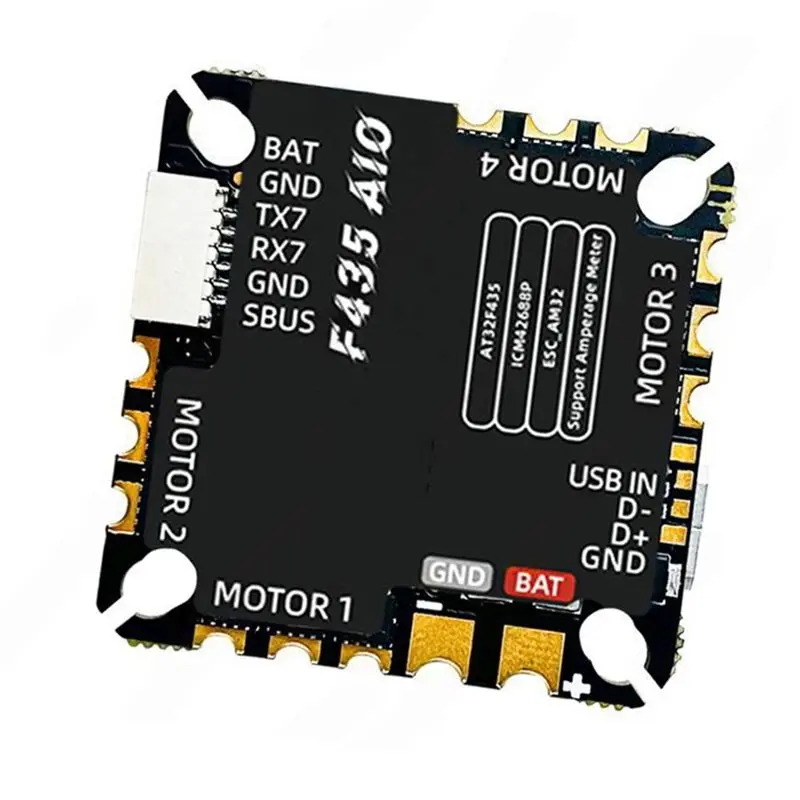 FBIL-AM32 AIO 45A F435 3-6S High-Performance For 3-6S FPV Drone Flight Controller F4 16M Blackbox OSD AM32 45A ESC