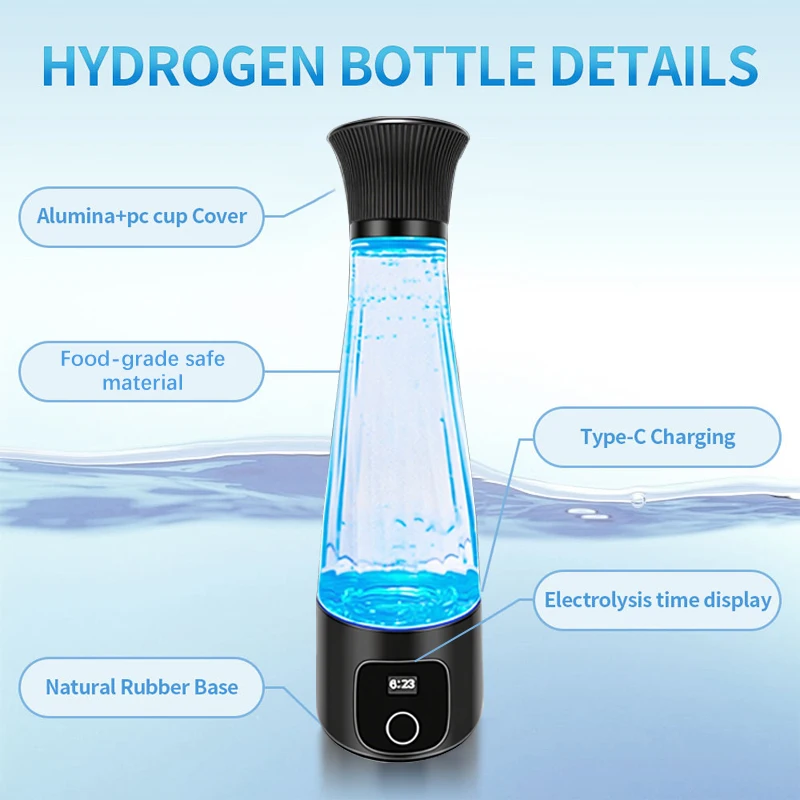 الهيدروجين القلوية شرب تصفية المياه الهيدروجين آلة المياه المؤينة زجاجة مولد الهيدروجين المحمولة المياه المؤين كوب صحي