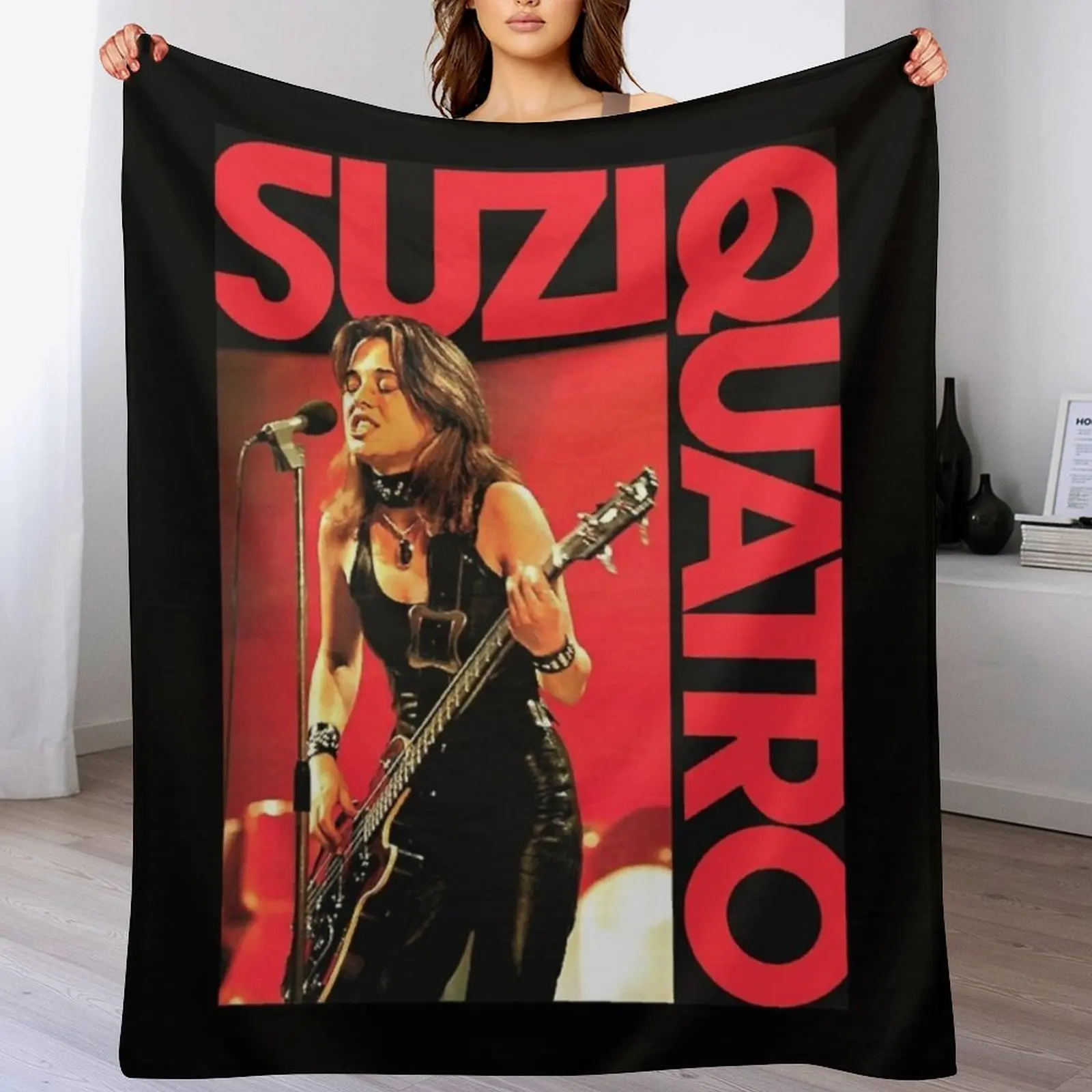 Suzi Quatro Throw Blanket blankets ands Winter beds Sofas Blankets