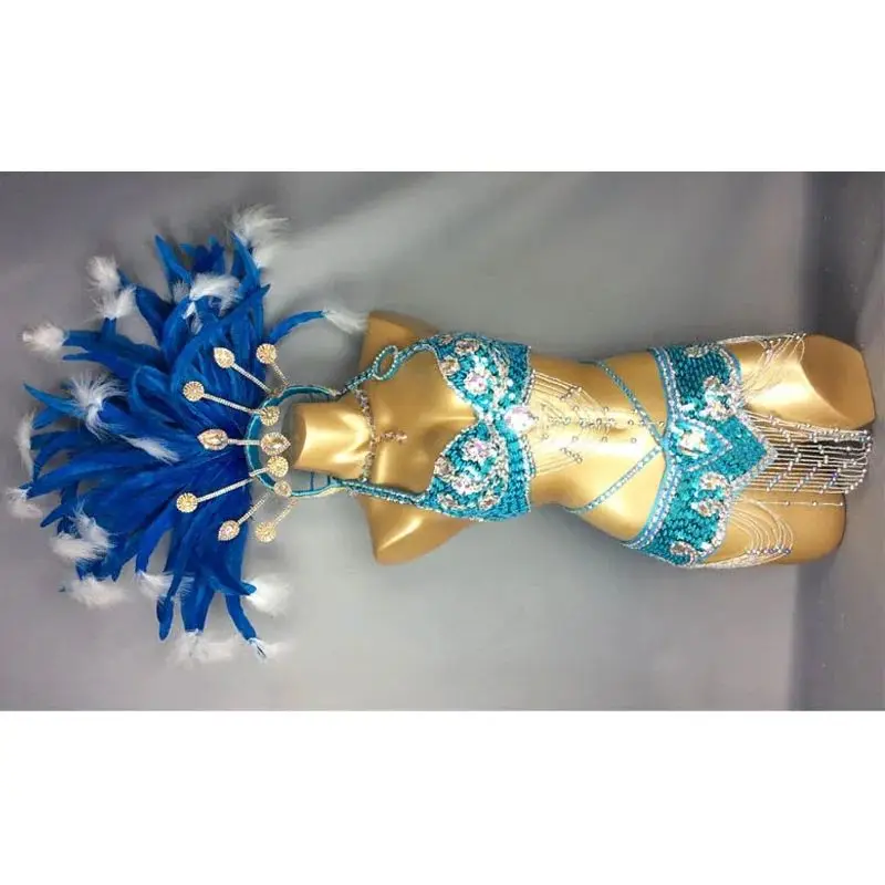 Sexy Samba Rio Carnival Costume  Sequins Belly Dance Costume Set women event music festival rave outfit