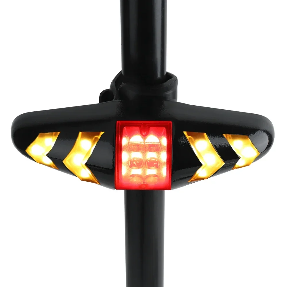 Ciclismo sem fio lâmpada traseira, remoto Turn Signal Lights, bicicleta LED Taillight, carregamento segurança luz de advertência, iluminação exterior