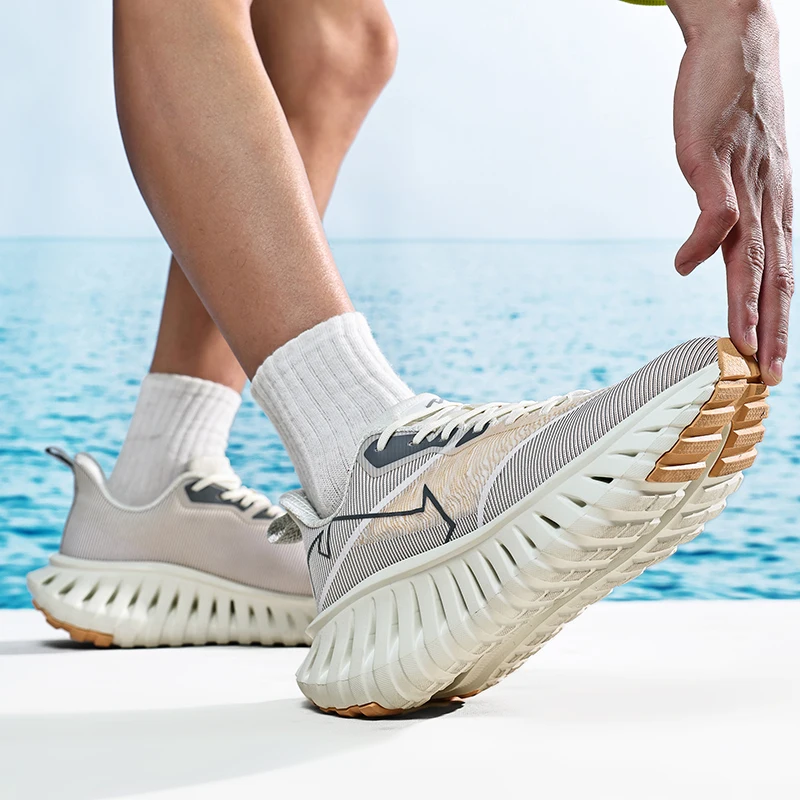 

Men Running Shoes Trainer Outdoor Non-Slip Couple Cushioning Jogging Luxury shoes Breathable Sneakers Race Mesh Off-road Shoes
