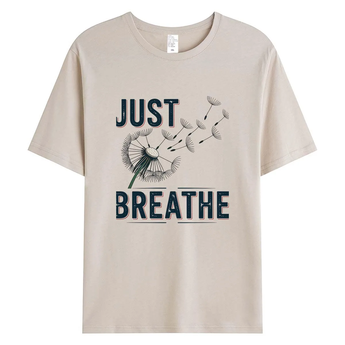 

Just Breathe Dandelion Yoga Women T-Shirt Mental Health Mindfulness Graphic Tee Nature Summer Cotton Tops Casual