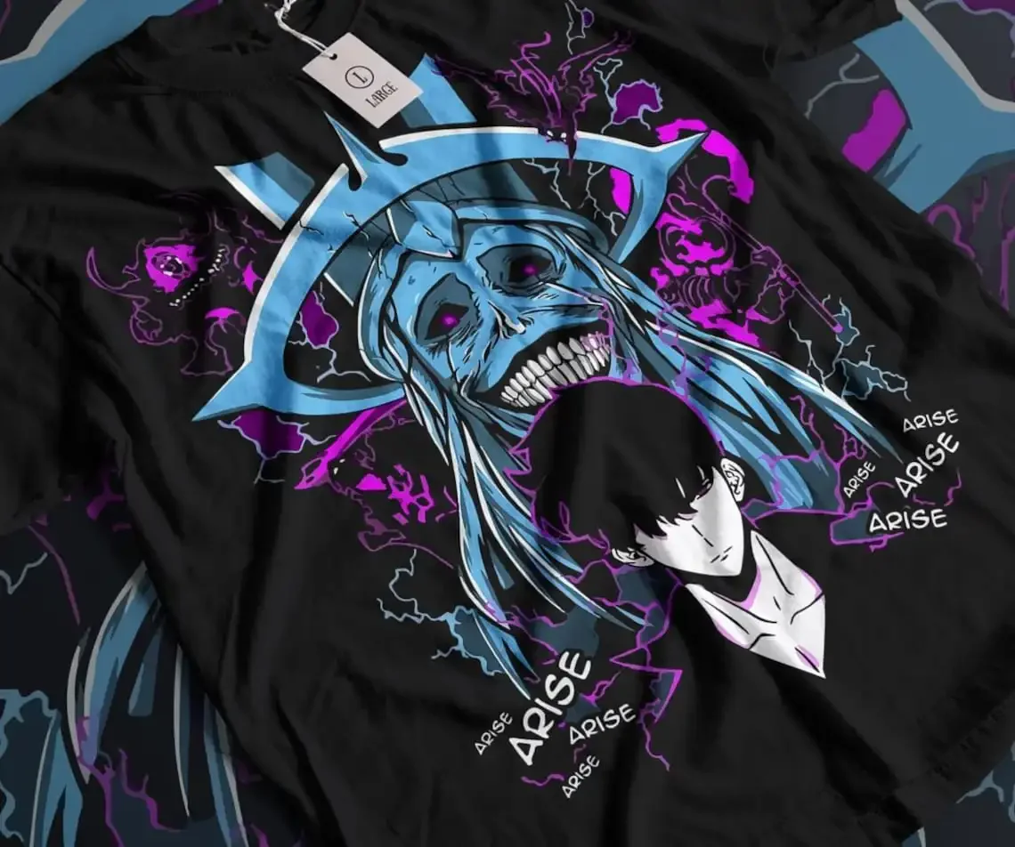 Arise Shadow Anime T-shirt damski męski Sung Jin-woo Solo Leveling krótkie rękawy ponadgabarytowa luźna bawełniana odzież męska koszulki