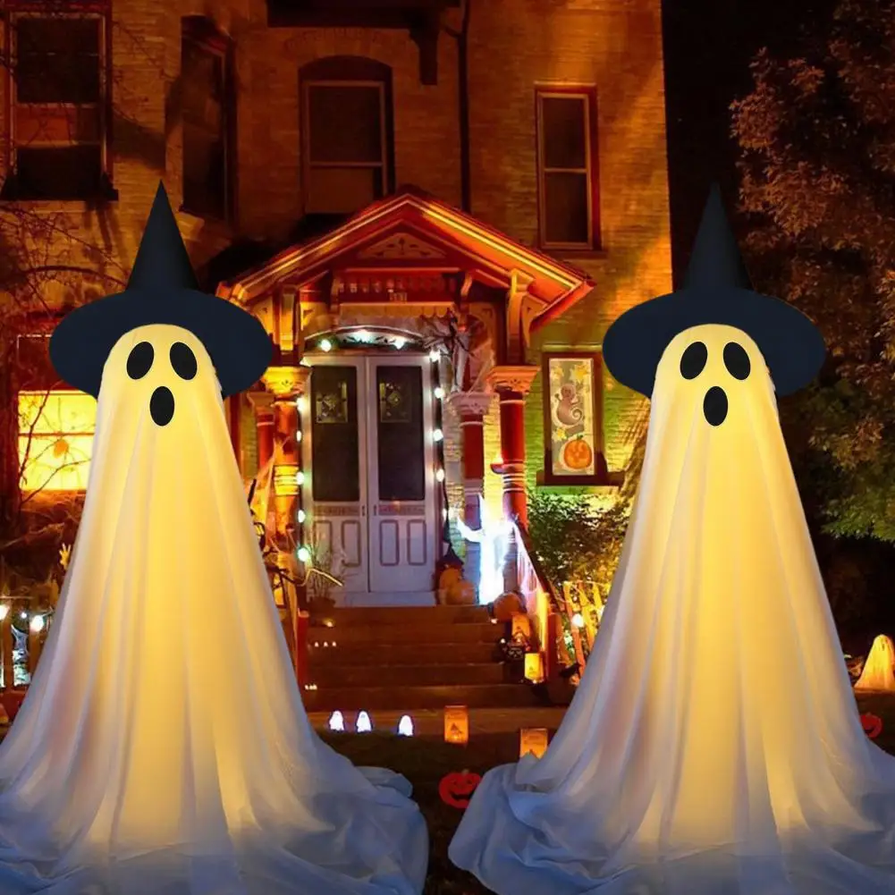 

Festival Ghost Decoration Spooky Halloween Ghost Decorations with Remote Control for Indoor Outdoor Use Set of 2 for Porch