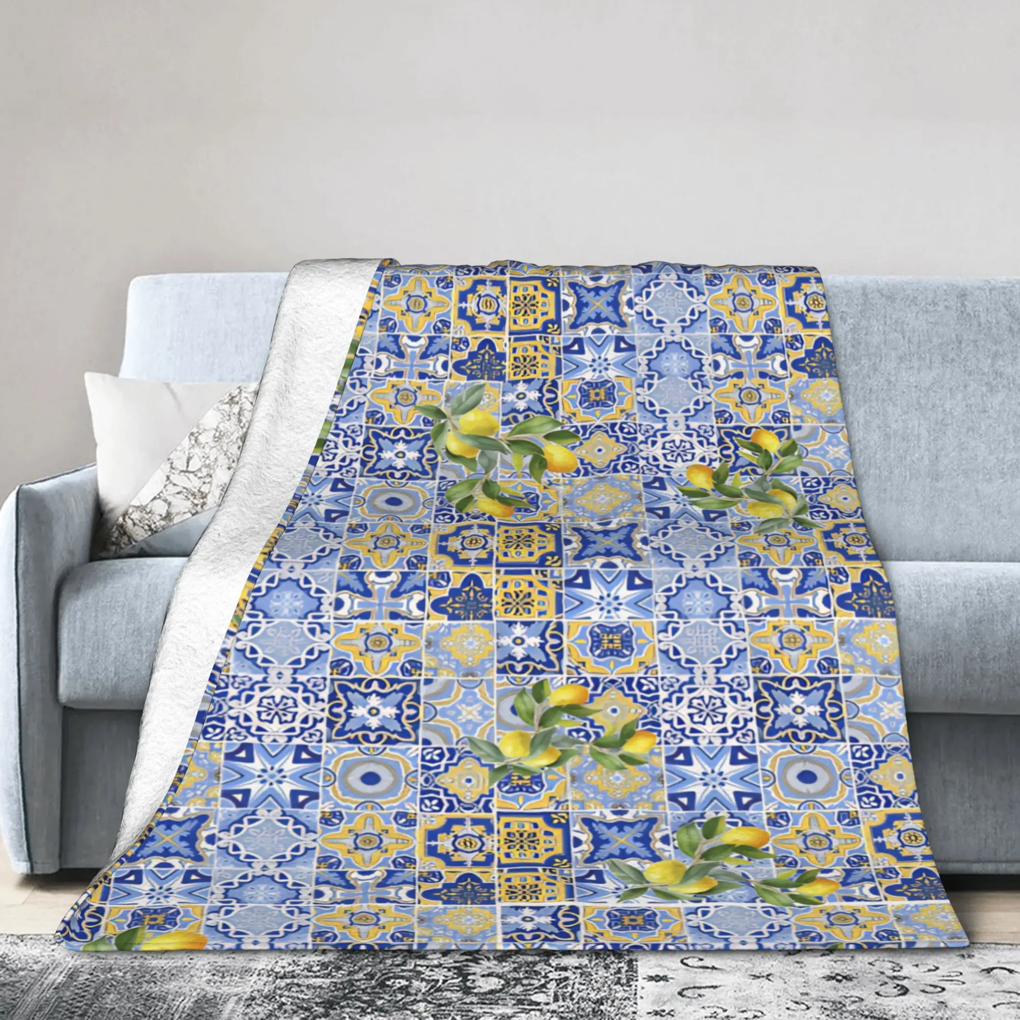 New Lemon Sicily Rectangle Blankets Ultra-Soft Fleece  Comfortable Throw Blanket Machine Washable