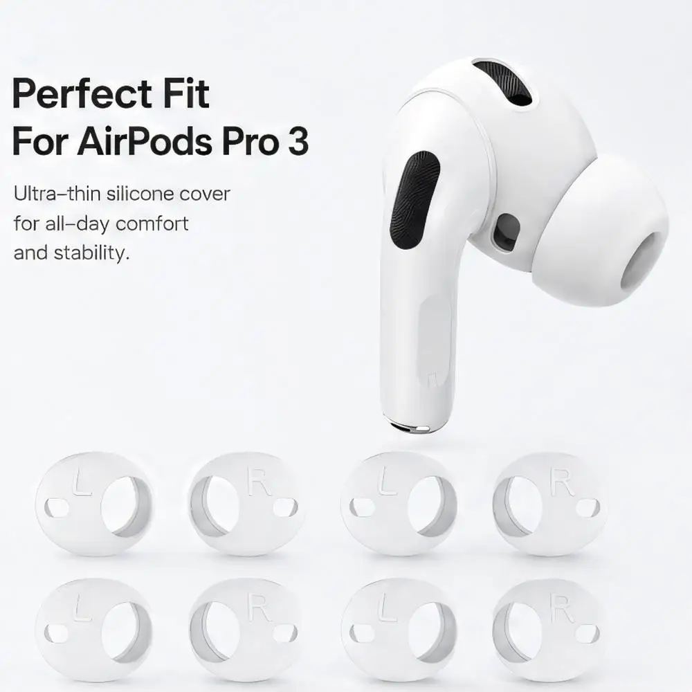 For AirPods Pro 3 XDcase 6 Pairs Silicone Anti-slip Sports Ear Covers Kit, Cleaning Brush Color Random