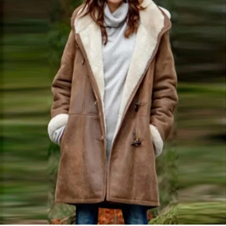 

Boho Vintage Jacket for Women, Hooded Button Front Cardigan Coat, Long Ethnic Winter Overcoat, Unique Outerwear