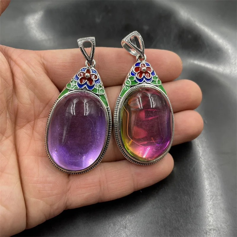 Wanyu оптовая продажа инкрустированный кулон в форме яйца из искусственного Красного циркония большая красная фиолетовая цепочка для свитера кулон из нефрита