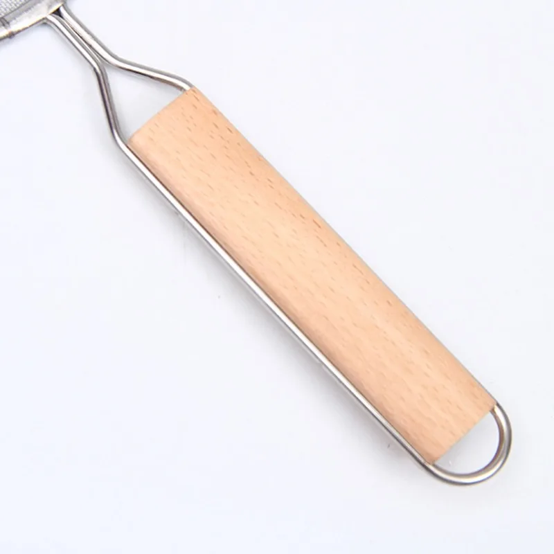 الفولاذ ترشيش شاشة شبكة غطاء قدر زيت فضي مقلاة غطاء مع مقبض خشبي أدوات مطبخ الطبخ اكسسوارات 2026 #2