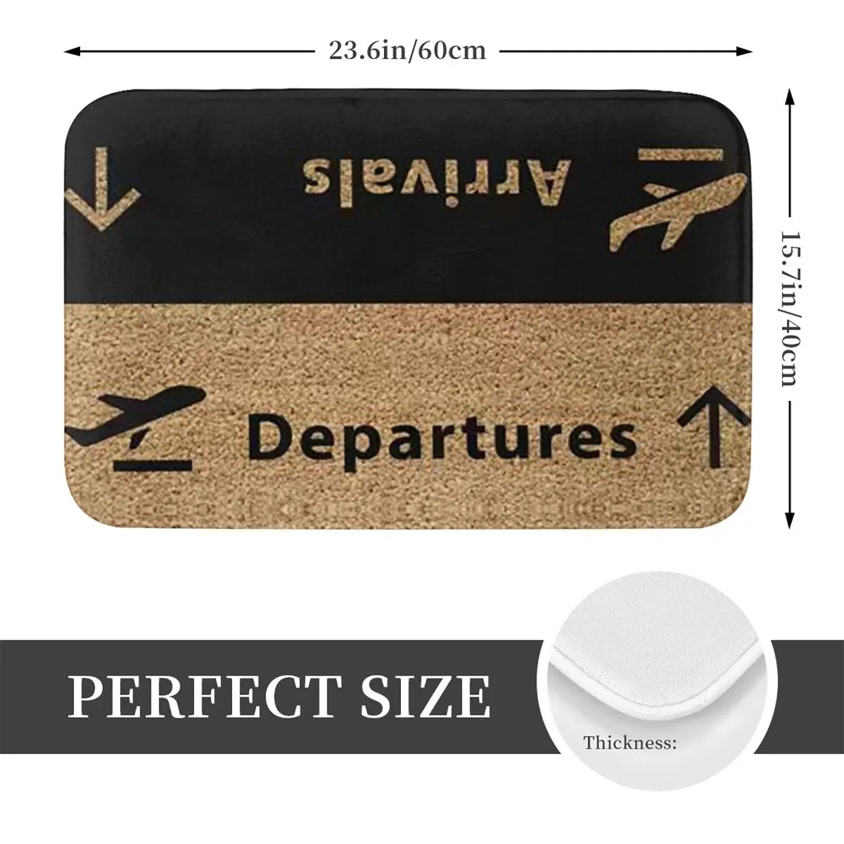 Aviation Airplane Departures Arrivals Doormat Carpet Rug Kitchen Entrance Home Floor Mat for Bathroom Footpad Mats
