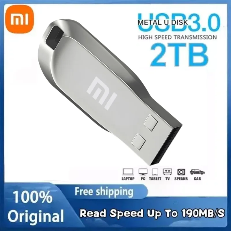 XIAOMI-Mini Pendrive de Metal de alta velocidad, unidad Flash USB 3,0 de 2TB, 1TB, 256GB, SSD de 128GB, dispositivo de almacenamiento de memoria Usb U Disk