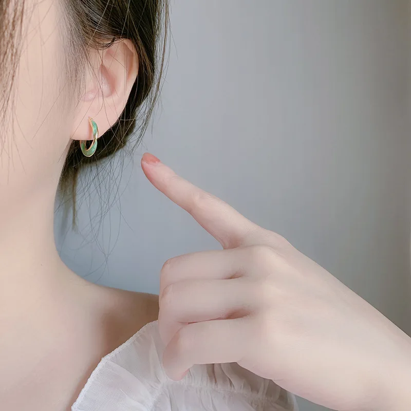 Sterling Silver Mobius Earrings Women's Simple French Light Luxury Earrings Premium Gift
