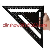 Triangle Angle Ruler 12 inch Metric Aluminum Alloy Angle Protractor Triangular Measuring Ruler Woodwork Speed Square Triangle